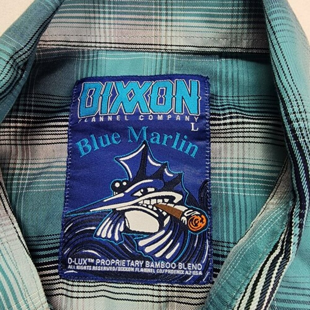 Dixxon Blue Marlin Button Shirt (L) - Picture 3 of 6